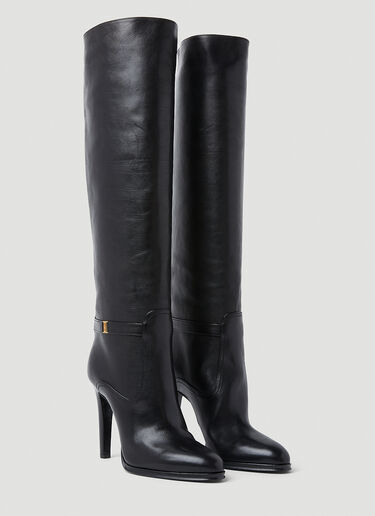Saint Laurent Diane Leather Boots Black sla0253078