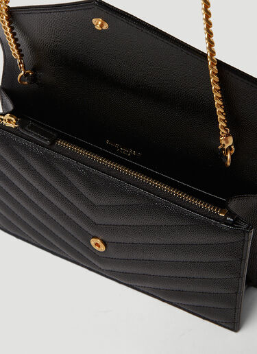 Saint Laurent 徽标铭牌单肩包 黑色 sla0249198
