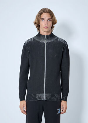 Bott Zip-Up Drivers Knit Cardigan Grey bot0165004