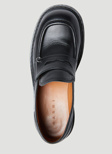 Marni Pierced Leather Loafers Black mni0155013