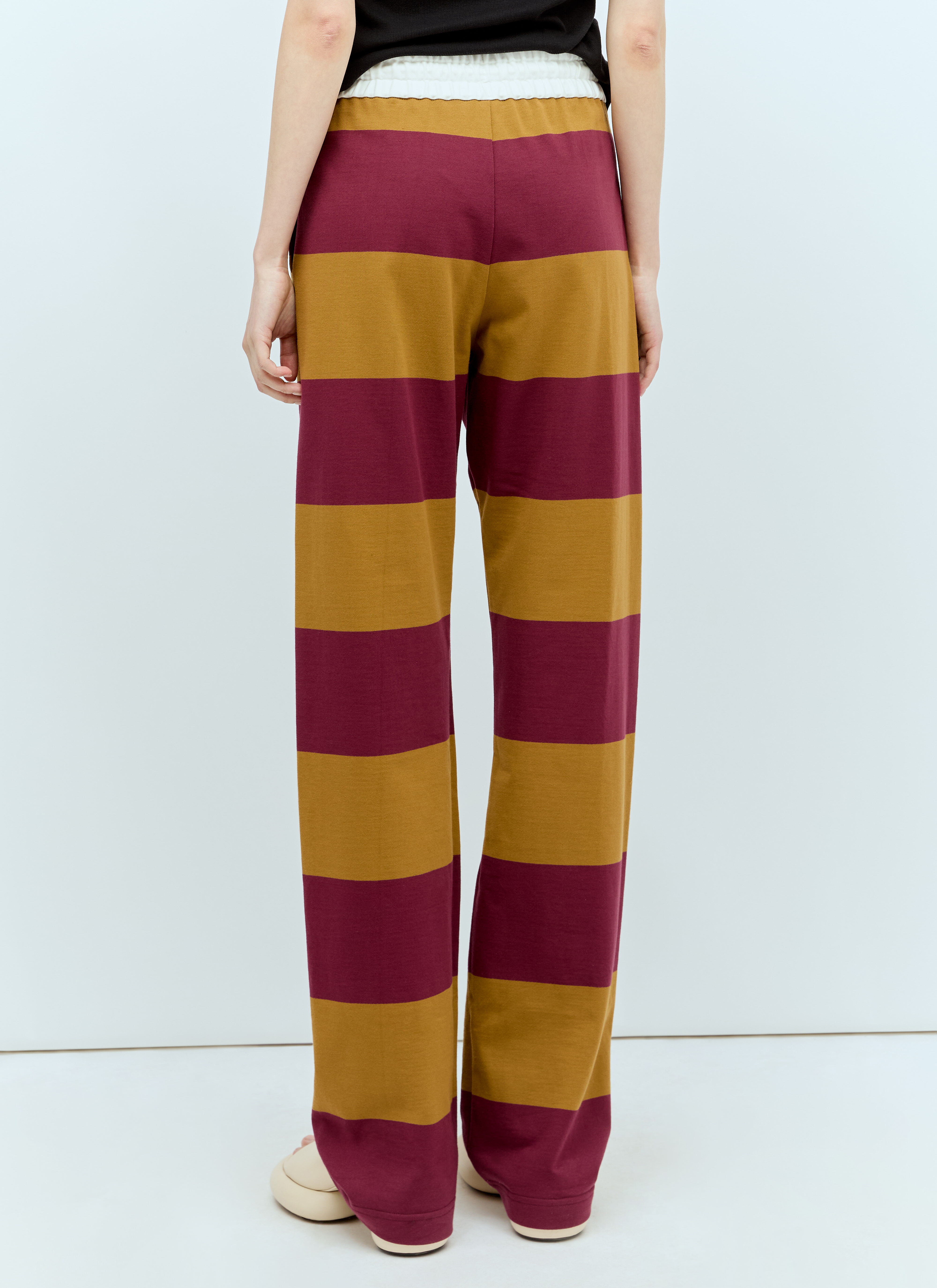 Dries Van Noten Women s Stripe Track Pants in Yellow LN CC