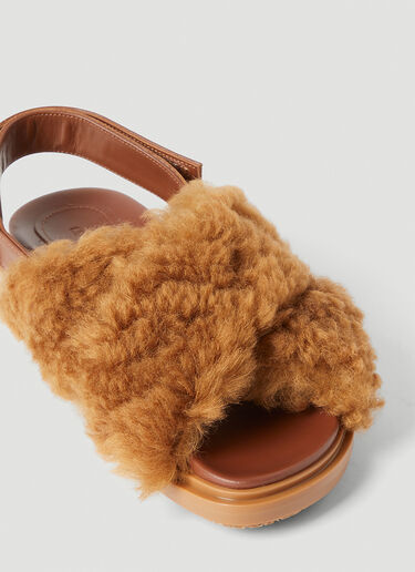 Marni Fussbett Shearling Sandals Brown mni0253042