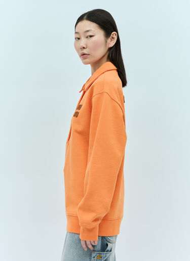 Miu Miu Logo Patch Polo Sweatshirt Orange miu0256003