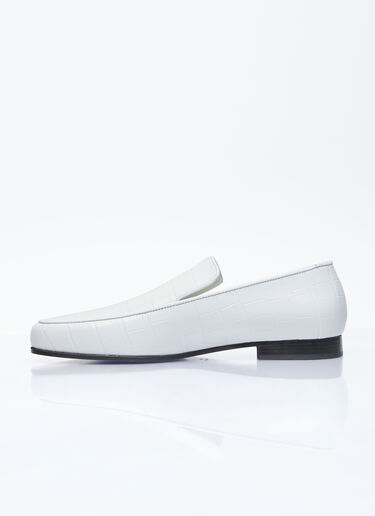 TOTEME Croco Oval Loafers White tot0256025