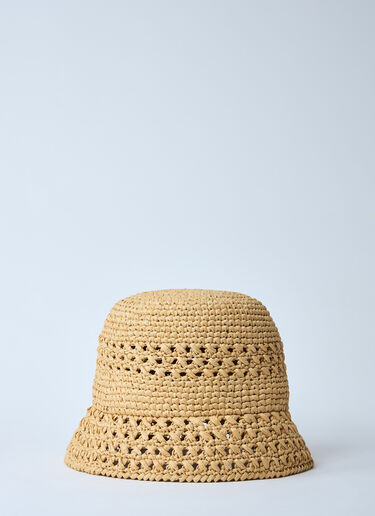 Woven Logo Motif Bucket Hat Miu Miu Woven Logo Motif Bucket Hat Natural miu0260025