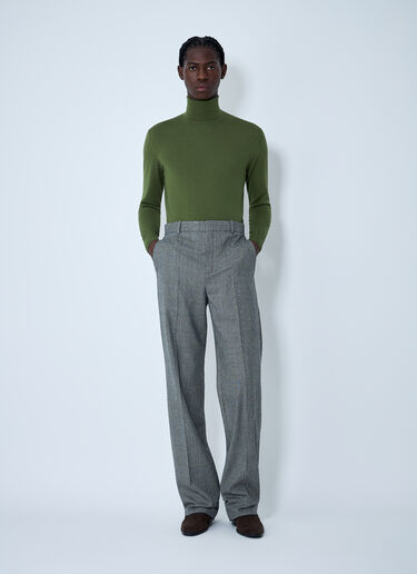 Fine Knit Turtleneck Sweater Saint Laurent Fine Knit Turtleneck Sweater Olive sla0162028