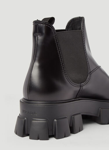 Prada Monolith Leather Chelsea Boots Black pra0145020