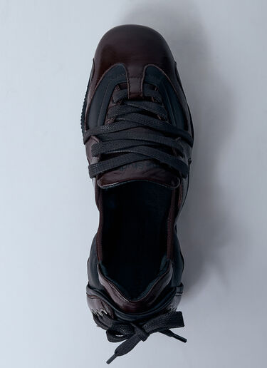 Acne Studios Lace-Up Leather Flats Brown acn0260015