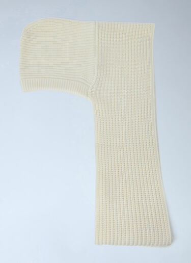 LN-CC® - Moncler: Ribbed Knit Balaclava - Beige Moncler Ribbed Knit Balaclava Beige mon0266051