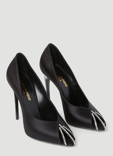 Saint Laurent Alix Embellished High Heel Shoes Black sla0252037