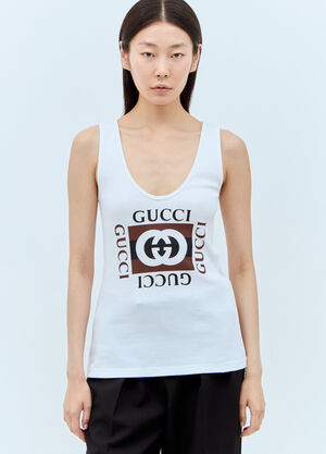 Gucci Logo Print Tank Top White guc0257009