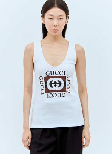 Gucci Logo Print Tank Top White guc0257009