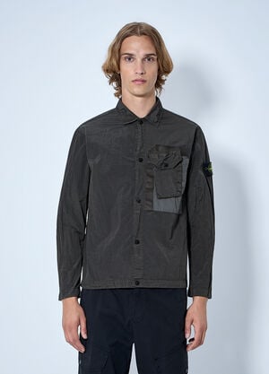 Stone Island Technical Overshirt with Patch Pocket Grey sto0165001