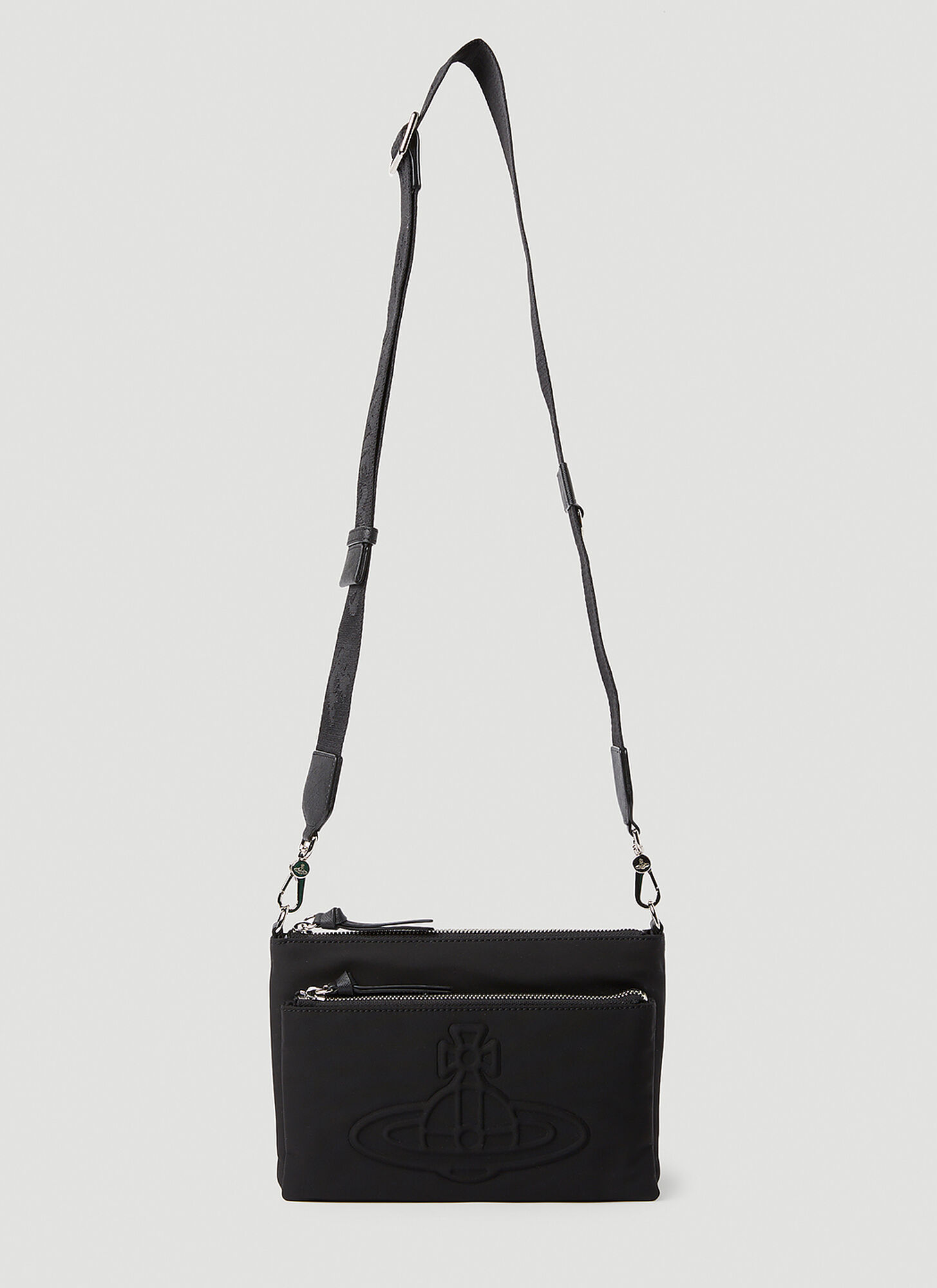 Vivienne Westwood Penny Double Pouch Crossbody Bag In Black