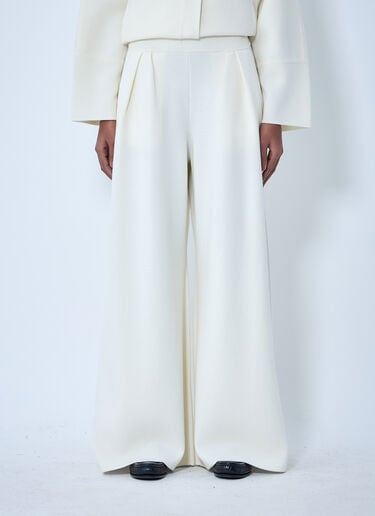 Max Mara Ribbed Knit Pants White max0263031