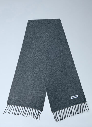 LN-CC® - Jil Sander: Fringed Wool Scarf - Grey Jil Sander Fringed Wool Scarf Grey jil0265011