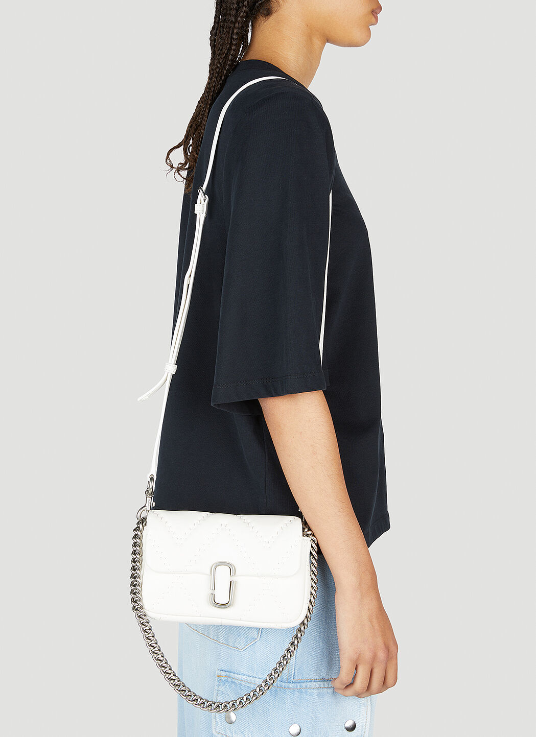 Marc Jacobs Women s Quilted J Marc Mini Shoulder Bag in White LN CC