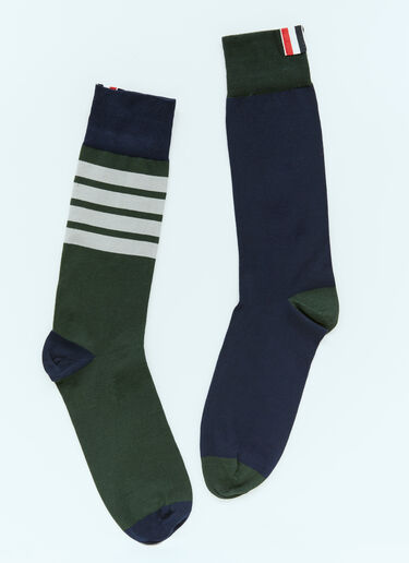 Thom Browne Four-Bar Mid Calf Socks Green thb0154011