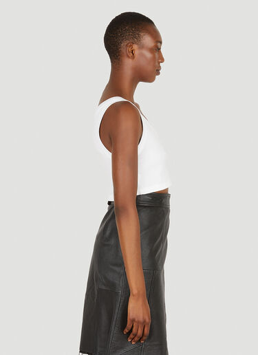 Prada Logo Plaque Crop Top White pra0251007
