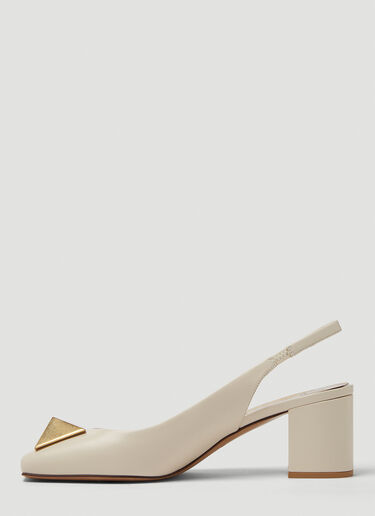 Valentino One Stud Sling Back Heels Cream val0249018