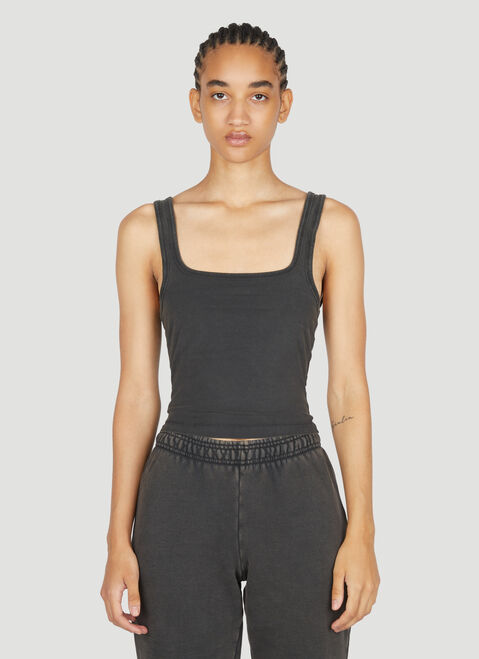 Entire Studios Square Neck Cropped Tank Top Black ent0253019