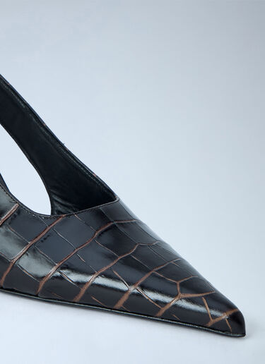 LN-CC® - Toteme: Classic Croco-Embossed Slingbacks - Black Toteme Classic Croco-Embossed Slingbacks Black tot0265069