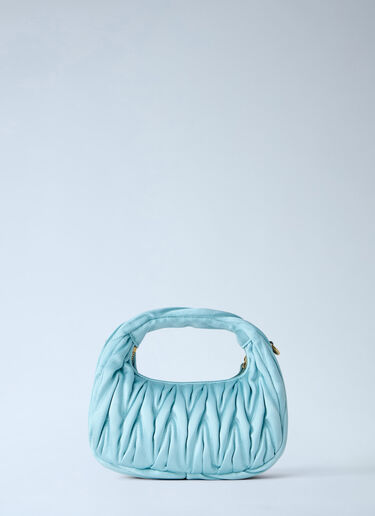 Miu Miu Wander Matelassé Satin Mini Bag Light Blue miu0264203