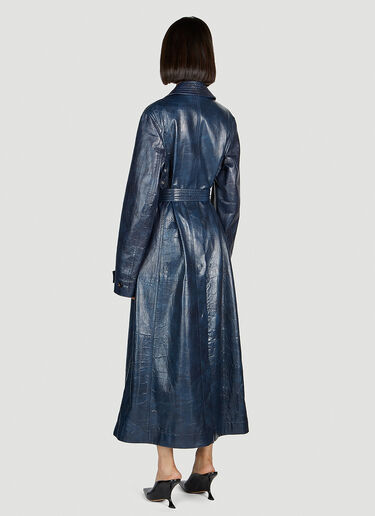 Bottega Veneta Embossed Coat Dark Blue bov0252075