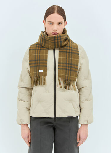 Burberry Narrow Check Cashmere Scarf Green bur0258011