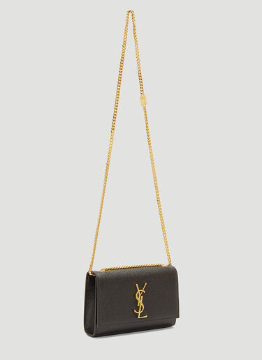 Saint Laurent Kate Grain De Poudre Shoulder Chain Bag Black sla0235026