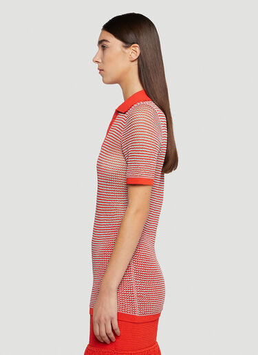 Bottega Veneta Mesh-Knit Polo Shirt Red bov0244016
