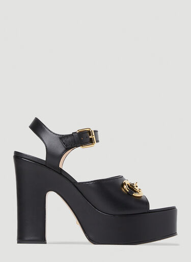 Gucci 马衔扣厚底凉鞋 黑色 guc0251154
