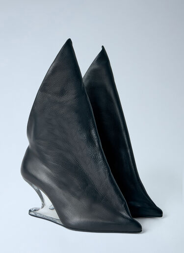 LN-CC® - Rick Owens: Strutter Taco 8 Heeled Boots - Black Rick Owens Strutter Taco 8 Heeled Boots Black ric0266014