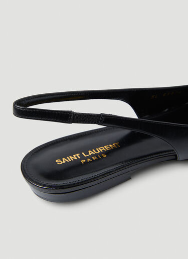 Saint Laurent Anais Bow Flat Sandals Black sla0249114