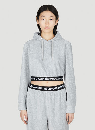 Alexander Wang 로고 후드 스웨트셔츠 그레이 awg0251018