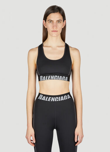 Balenciaga: Black Elastic Sport Bra