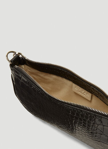 BY FAR Rachel Crocodile Embossed Shoulder Bag Black byf0242002