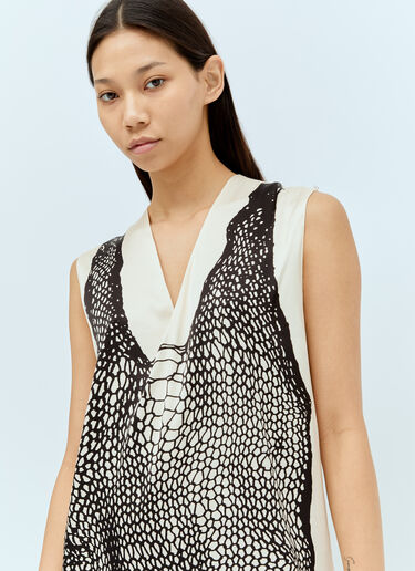 Sportmax 그래픽 프린트 맥시 원피스 크림 spx0256009