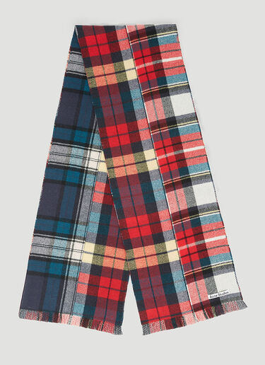 Acne Studios Check Wool Scarf Red acn0154047