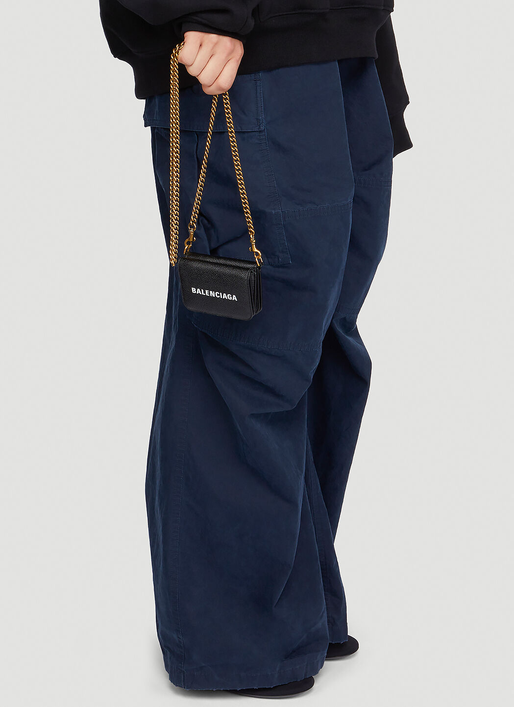 Balenciaga cash mini wallet on hot sale chain