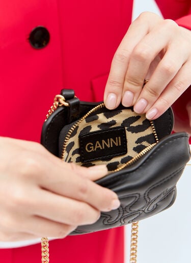 GANNI 蝴蝶袖珍斜挎包 黑色 gan0257053