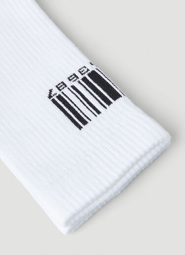 VTMNTS Barcode Logo Intarsia Socks White vtm0348021