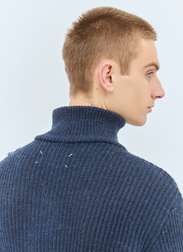 Maison Margiela Summer Shetland Knit Sweater Blue mla0158009