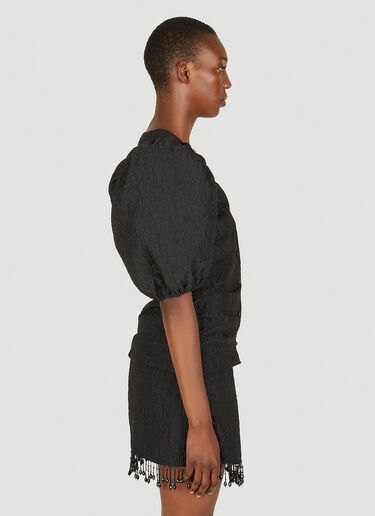 GANNI Puff Sleeve Shirt Black gan0251076