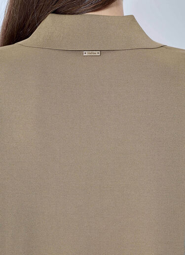 LN-CC® - Max Mara: Oversized Knit Polo Shirt - Beige Max Mara Oversized Knit Polo Shirt Beige max0265032