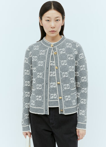 Gucci 羊毛圈呢提花开衫 灰色 guc0254007