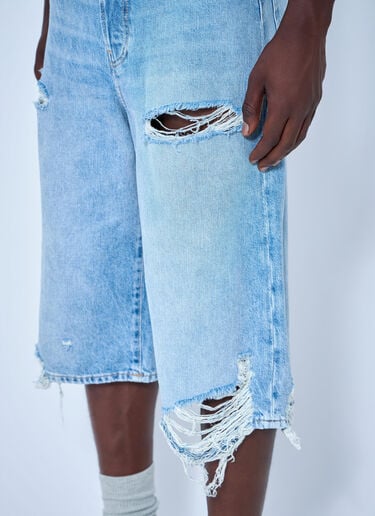LN-CC® - Acne Studios: Distressed Denim Shorts - Light Blue Acne Studios Distressed Denim Shorts Light Blue acn0165009