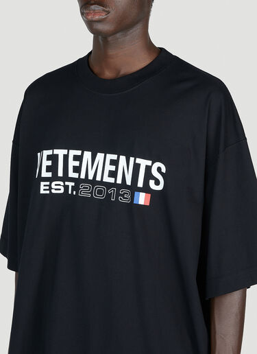 Vetements フラッグロゴTシャツ ブラック vet0154002