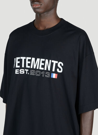 Vetements Flag 徽标 T 恤 黑色 vet0154002