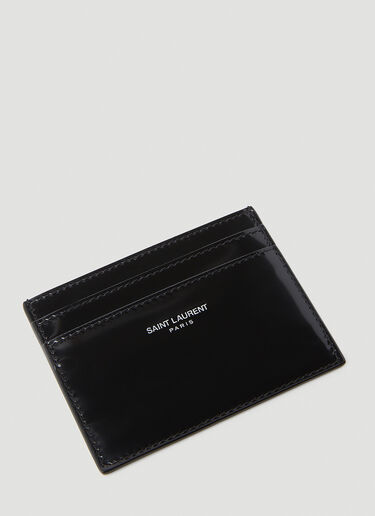 Saint Laurent Patent Leather Logo Cardholder Black sla0154036